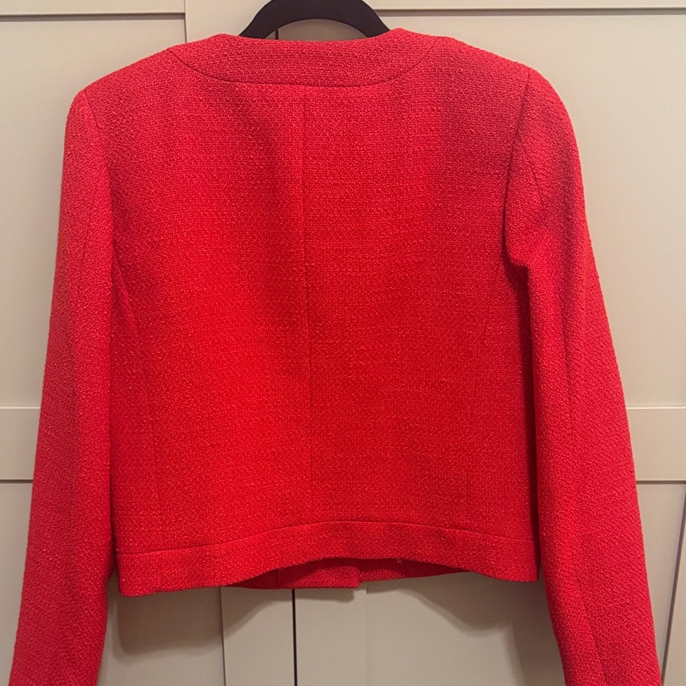 Jcrew Red Tweed Jacket with crystal Buttons - Picture 3 of 5